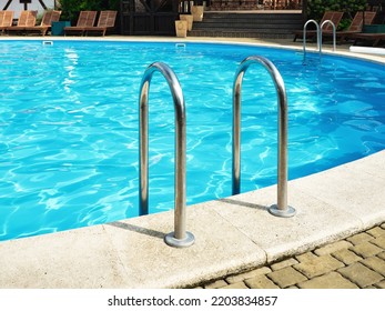 A Beautiful Turquoise Pool In A Country Club Or Spa.