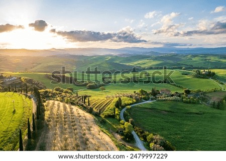 Similar – Image, Stock Photo Rural landscape in Tuscany near Pienza