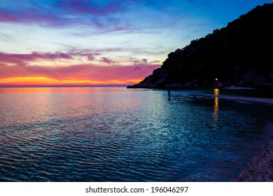 Beautiful Twilight Over The Sea, Lanscape Background