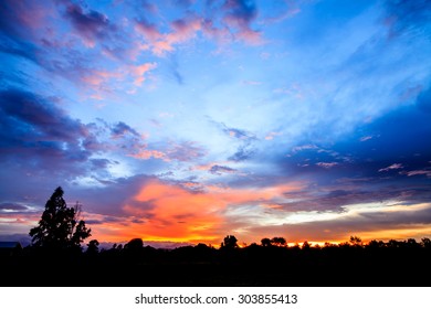 Beautiful Twilight Sunset and Dramatic Clouds