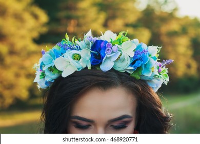 Beautiful Ukrainian Bride With Large Flower Crown