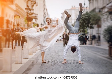 Beautiful Unique Couple Walks Into Your Wedding Day In Budapest
