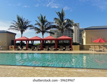 Beautiful Upscale Pool And Cabana Setting In South Florida