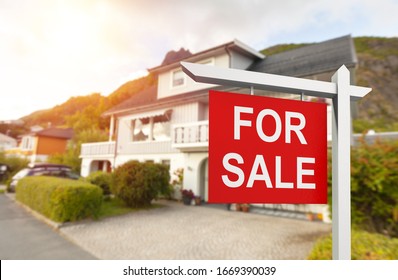 Beautiful Urban House With For Sale Sign