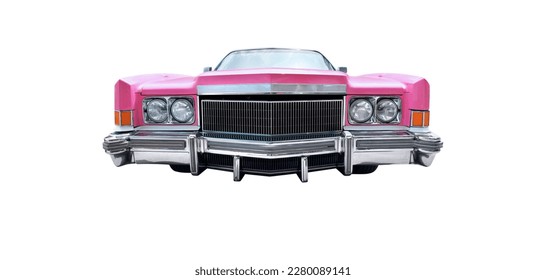 Beautiful US vintage convertible in pink - Powered by Shutterstock