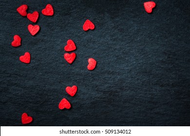 Beautiful valentines day background with red hearts  - Shutterstock ID 509134012
