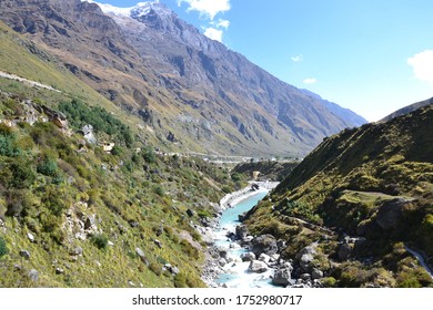 A Beautiful Valley And Alaknanda River View