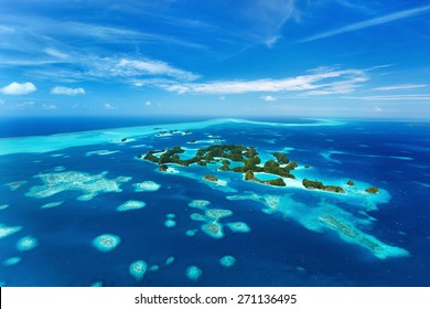 Beautiful view of 70 islands in Palau from above