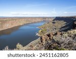 Beautiful view from above of the beautiful Lake Billy Chinook in the Cove Palisades State Park in Oregon