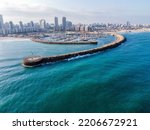 A beautiful view of the Ashdod Marina and a city with skyscrapers