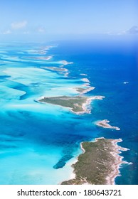 Beautiful view Bahamas islands from above