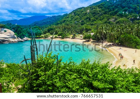 Beautiful view of beach at Cabo San Juan,Tayrona Natural National Park, Colombia Stock photo © 