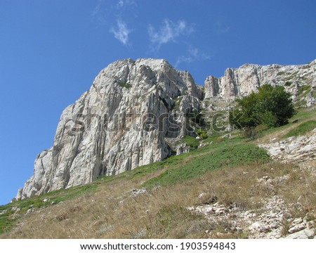 beautiful view of the Chatyr-Dag mountain range in Crimea