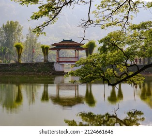 A beautiful view Chinese Bridge at Taiping Lake Garden.  - Shutterstock ID 2124661646