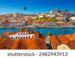 Beautiful view of the city of Porto on a beautiful summer day. Porto, Portugal