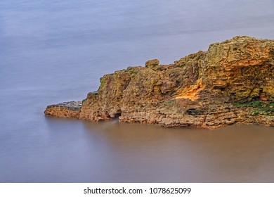 Beautiful View Of The Coast Intersected By Rock Wall In Durham Heritage Coast - UK