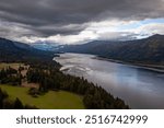 Beautiful view of the Columbia River from the Cape Horn viewpoint in Washington