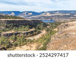 Beautiful view of the Columbia River from the Rowena Crest canyon