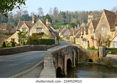 Beautiful view of the Cotswolds village of Castle Combe during springtime, England - Shutterstock ID 2249529013