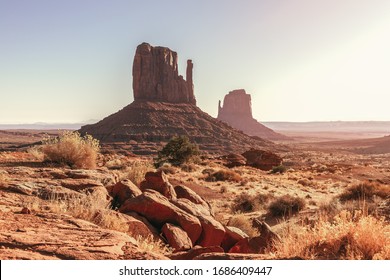 Beautiful view of famous Buttes of Monument Valley on the border between Arizona and Utah, USA