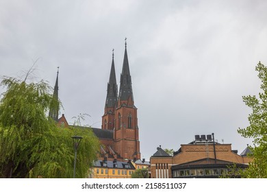 Beautiful view of famous Uppsala Cathedral. Sweden. Europe.