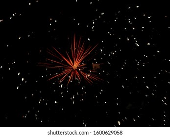 Beautiful view of firework in dark.
