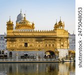 Beautiful view of Golden Temple - Harmandir Sahib in Amritsar, Punjab, India, Famous indian sikh landmark, Golden Temple, the main sanctuary of Sikhs in Amritsar, India