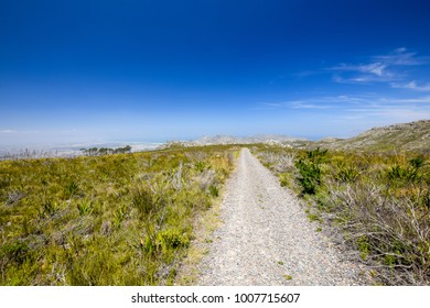 Beautiful View Of A Hiking Trail In Silvermine Nature Reserve, Part Of The Table Mountain National Park In Cape Town, South Africa. 
