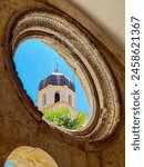 Beautiful view of historic courtyard Franciscan of the famous Church and Monastery in Dubrovnik, Dalmatia region, Croatia