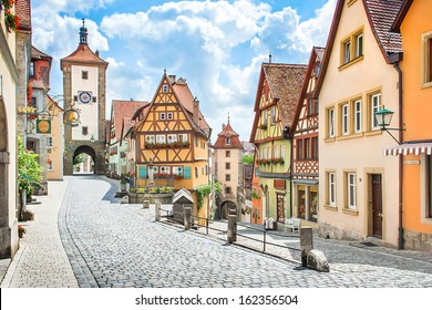 Beautiful view of the historic town of Rothenburg ob der Tauber, Franconia, Bavaria, Germany - Powered by Shutterstock