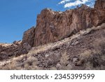 A beautiful view of huge rocks with blue sky in a Box Canyon, New Mexico