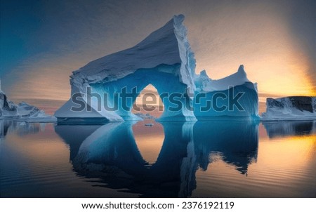 Beautiful View Of Icebergs Sea Ice Nature