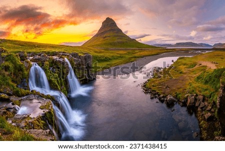 Beautiful View Of Iceland Mountains Rivers Waterfalls Sunrises and sunsets Kirkjufell 
