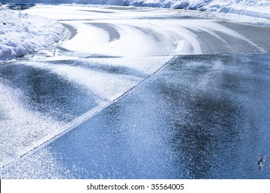 Beautiful View Of Icy Road