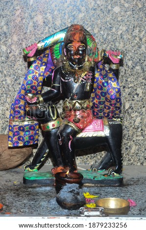 Beautiful view of the idol of Bhairav Baba in India Stock photo © 
