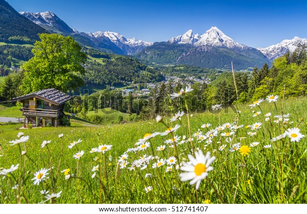 Beautiful View Idyllic Mountain Scenery Alps Stock Photo (edit Now 