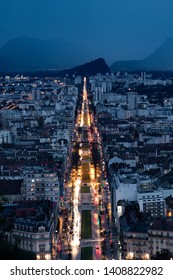 Beautiful View Of Jean Jaurès Avenue From The Bastille In Grenoble