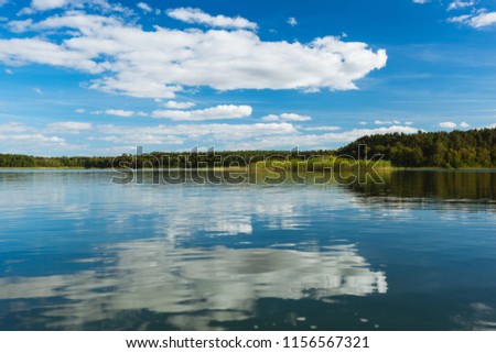 Beautiful View of a Lake in the Federal State of Brandenburg in Germany on a perfect Summer Day