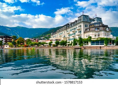 Beautiful view from the lake to the promenade of Zell am See, Austria - Shutterstock ID 1578817153