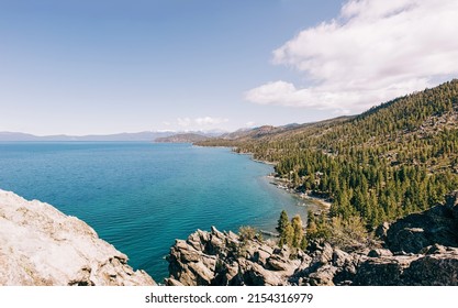 Beautiful View Of Lake Tahoe On The Spring Day.