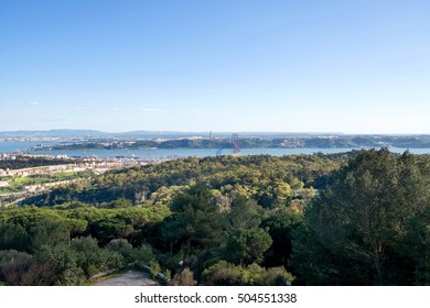 Beautiful View Of Lisbon, Portugal From Monsanto Park