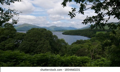 Beautiful View Of Loch Lomond National Park Over Fresh Green Landscape