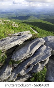Beautiful view looking down on the Blue Ridge Parkway. North Carolina, USA
