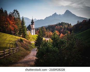 A Beautiful View Of The Maria Gern Of Roman Catholic Pilgrimage Church In Berchtesgaden, Upper Bavaria