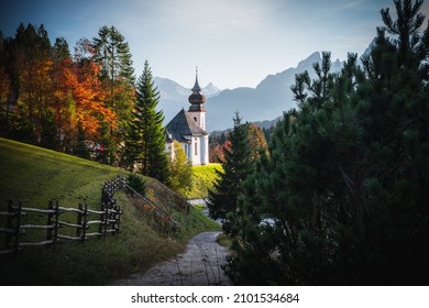 A Beautiful View Of The Maria Gern Of Roman Catholic Pilgrimage Church In Berchtesgaden, Upper Bavaria