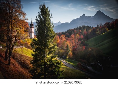 A Beautiful View Of The Maria Gern Of Roman Catholic Pilgrimage Church In Berchtesgaden, Upper Bavaria