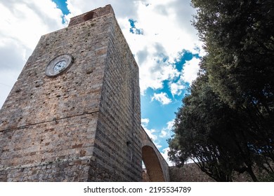 Beautiful View Of Massa Marittima City In Tuscany. Ancient Medieval City On Tuscan Hills.