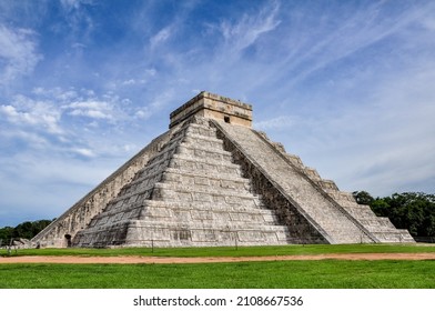 Beautiful View Of The Maya Pyramid In Chichén Itzá, Mexico 