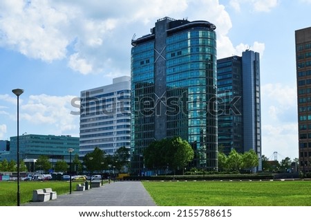 Beautiful view of modern buildings in city. Urban architecture