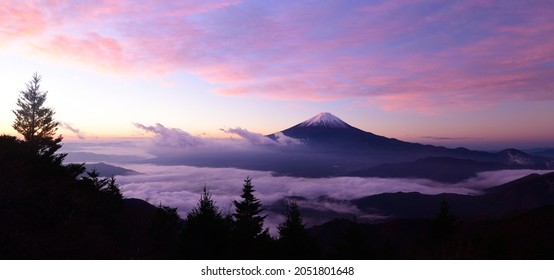 Beautiful View Of Mountain Fuji San In The Morning